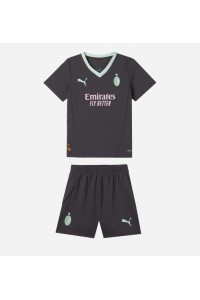 Fotbalové Dres AC Milan Dětské Třetí Oblečení 2024-25 Krátký Rukáv (+ trenýrky)